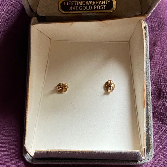 Tru-Kay I February Birthstone Earrings I 14KT GF - Picture 6 of 13